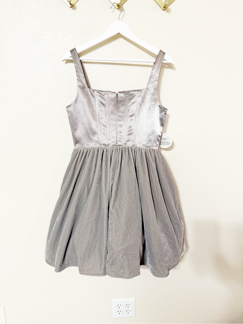 Staud Landscape Velvet Satin Corset Boned Poof Skirt Mini Dress size 12 NEW - Picture 10 of 15